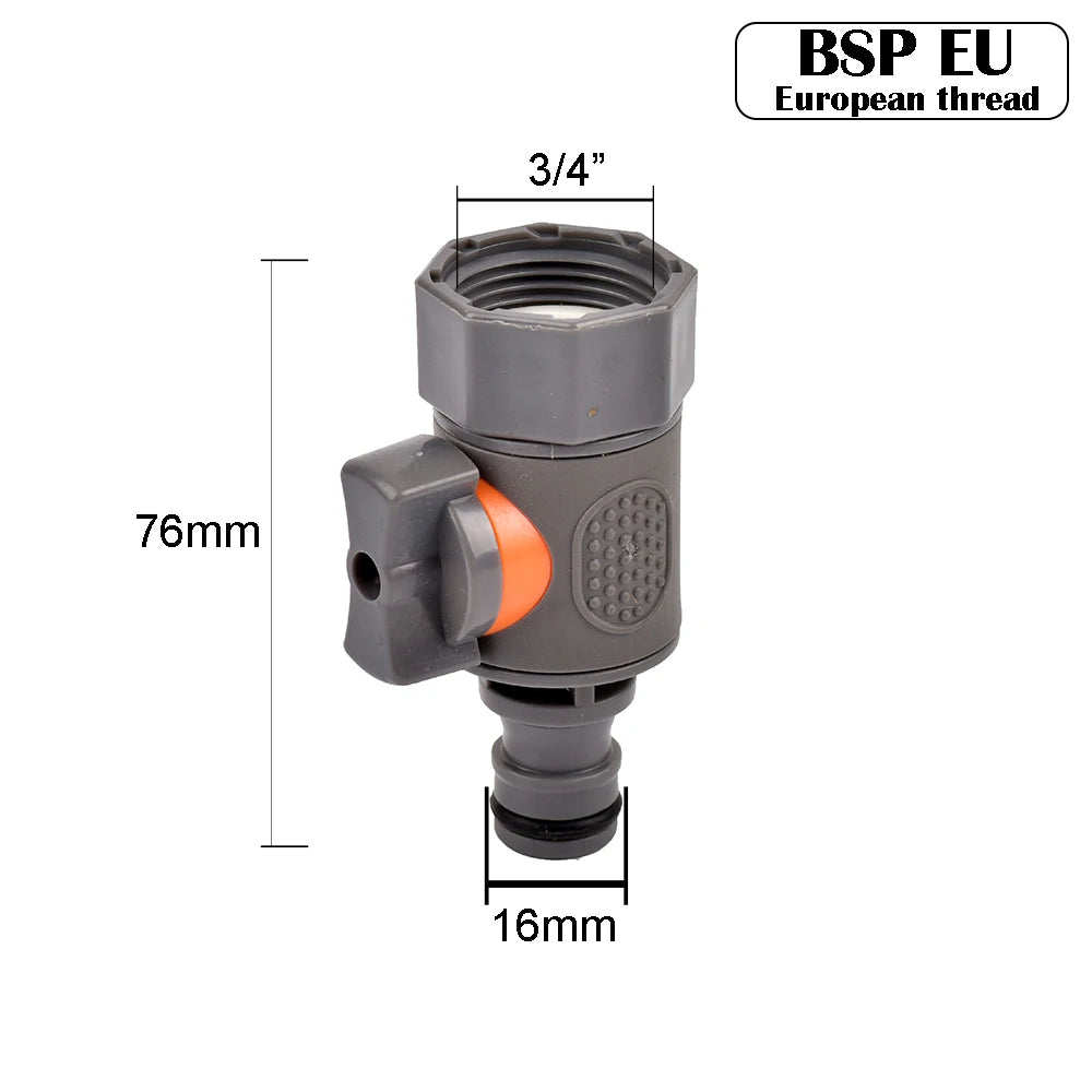Hose Quick Connector 1/2 3/4 1 Inch Garden Hose Fitting Quick Connector Adapter Male and Female with Shut-Off Valve Switch