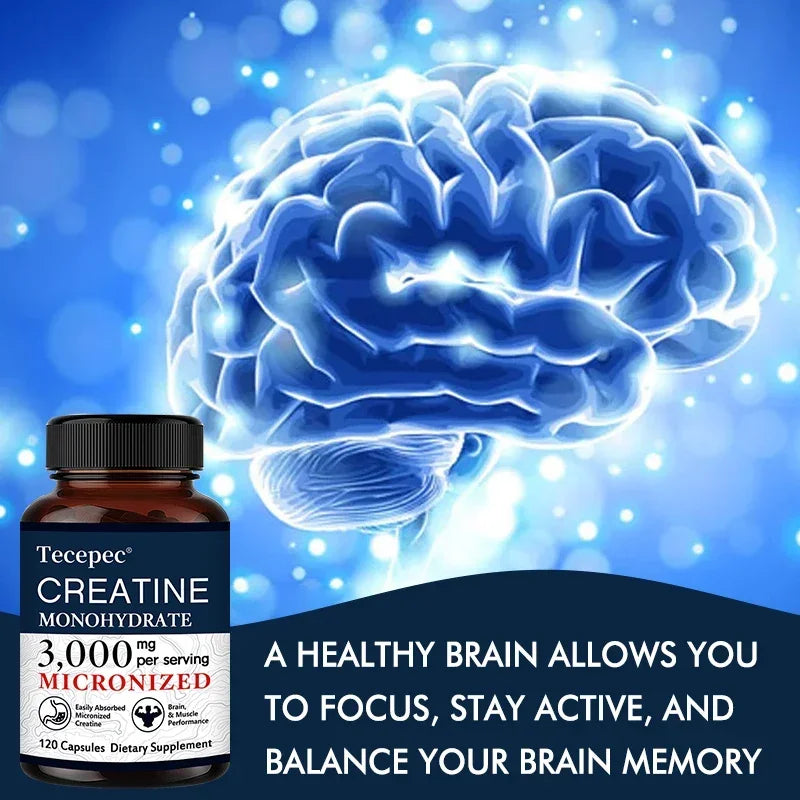 Creatine Monohydrate - Build Muscle, Improve Athletic Performance, Improve Energy Endurance and Promote Recovery - 120 Capsules