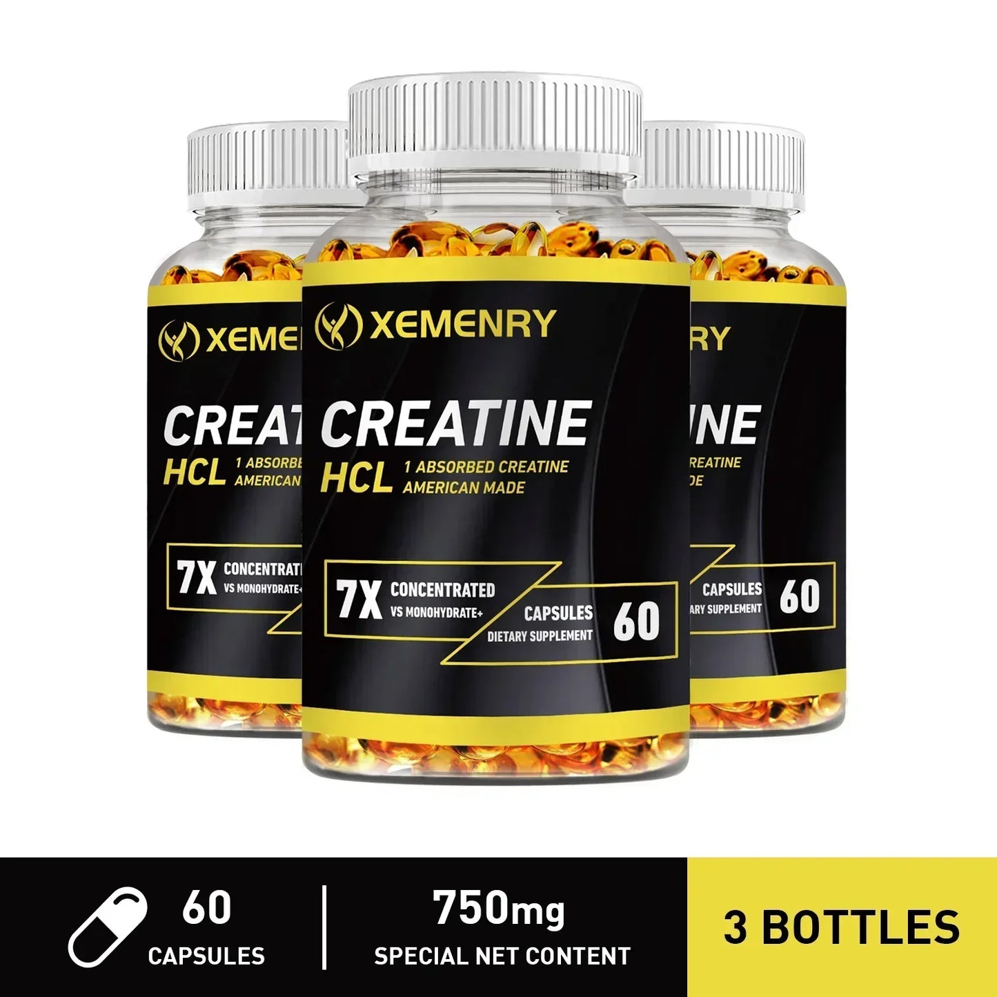 Creatine HCl - Boost Muscle Strength and Energy Support Muscle Growth, Endurance, Enhances Immunity