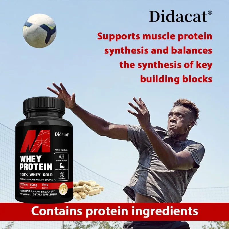 Didacat Whey Protein Concentrate, with 5000mg Protein, Gluten Free & Non-GMO, Boost Immunity and Support Post-exercise Recovery