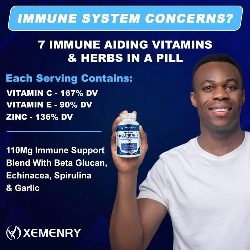 Men's Daily Multivitamin -Supports Immunity, Boosts Energy and Stamina, Performance, and Muscle Mass