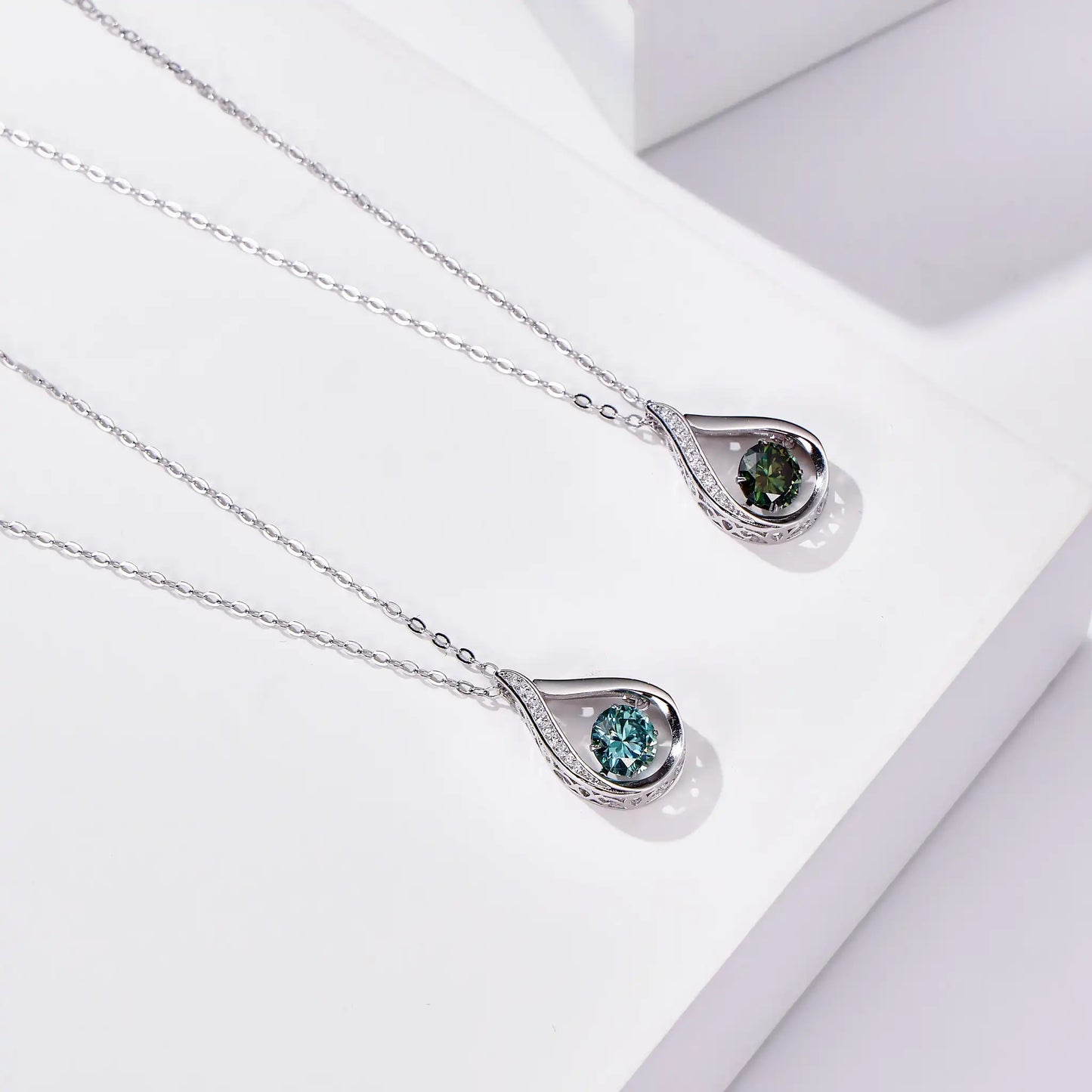 1CT Pass Tested GRA certified Moissanite Pendant Necklace for Women Sterling 925 Silver Lab-created Diamond Pendant with O-chain