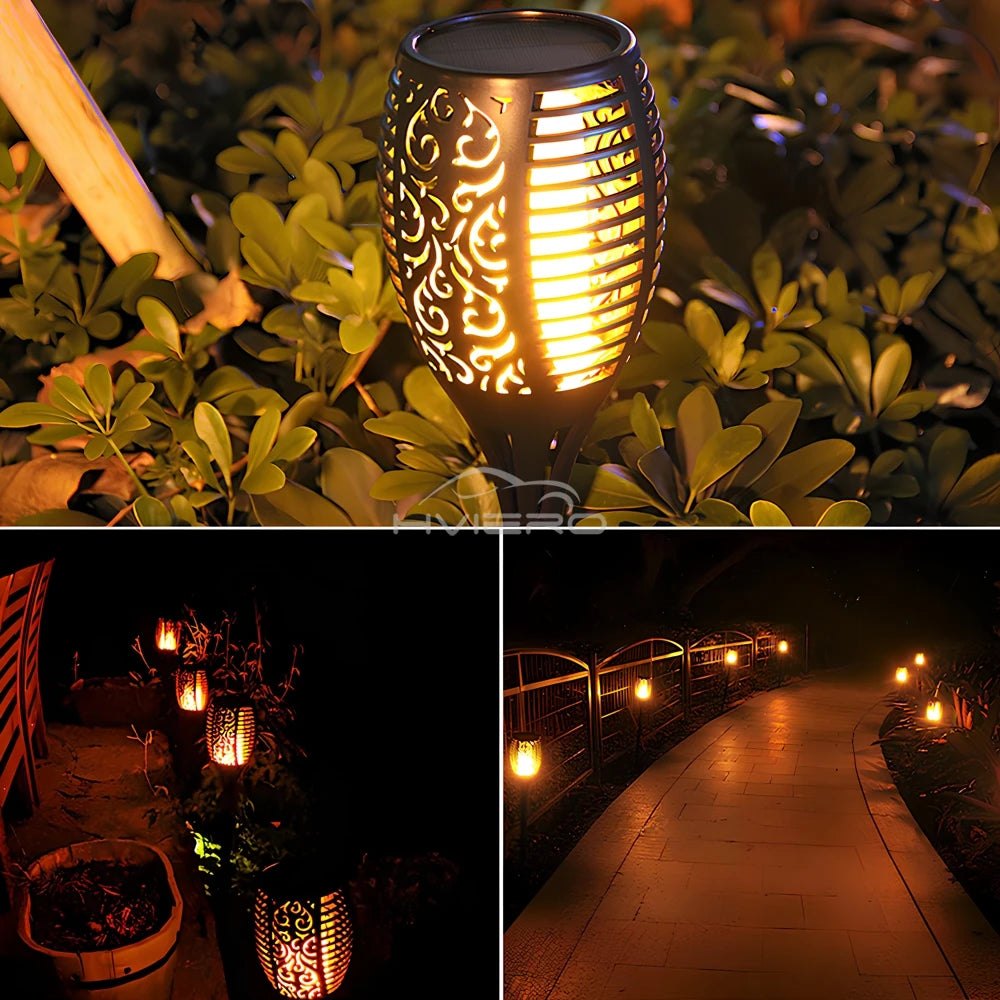 12LED Solar Flame Light Outdoor Waterproof 12LEDs Torches Landscape Lamp For Outdoor Courtyard Garden Yard Halloween Decorations