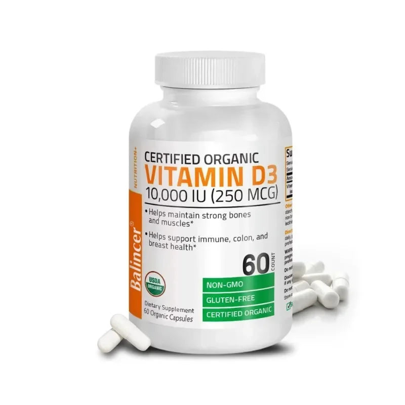 Vitamin D3 10,000iu (250 Mcg) Supplement, Immune Support, Healthy Muscle Function and Bone Health - Non-GMO, 30/60/120 Capsules