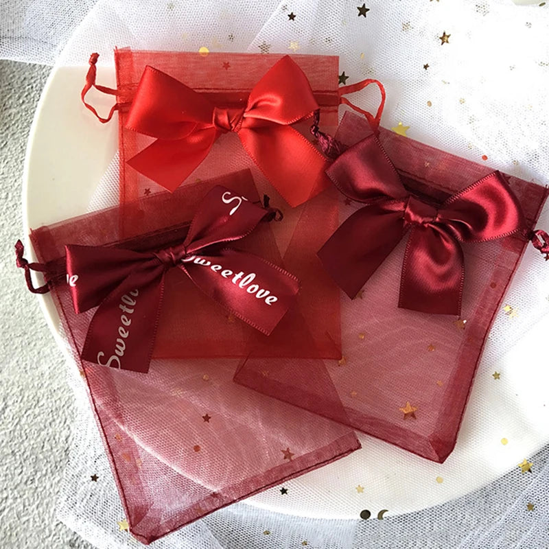10pcs/lot Drawstring Organza Bags Gift Bags Exquisite Butterfly Bags Jewelry Packaging Bags Wedding Bags Wholesale Gifts Pouches