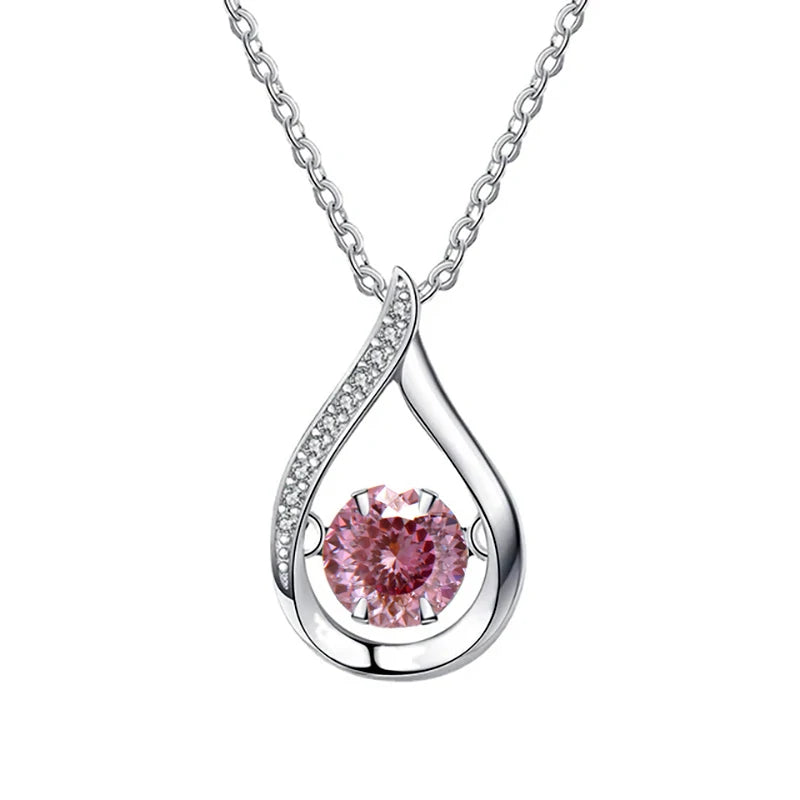 1CT Pass Tested GRA certified Moissanite Pendant Necklace for Women Sterling 925 Silver Lab-created Diamond Pendant with O-chain