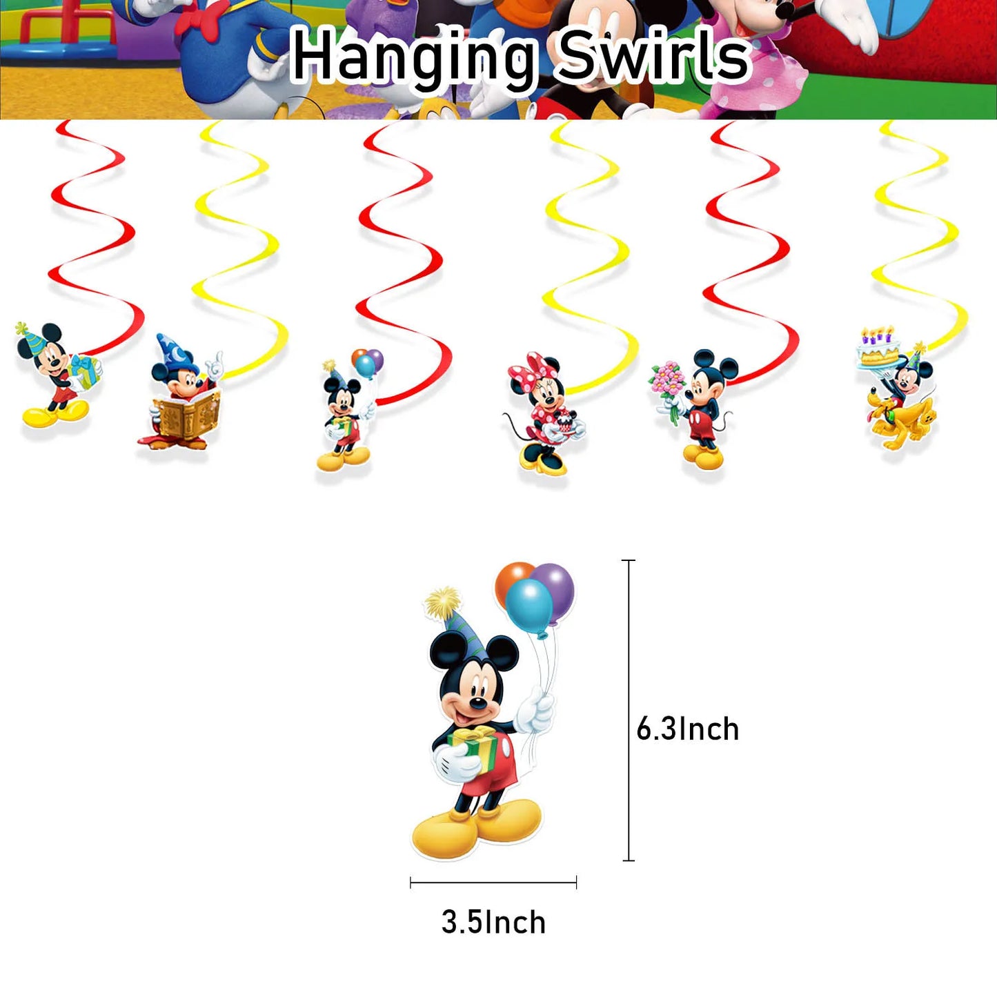 Mickey Mouse Birthday Decoration  Kids Balloons Disposable Tableware Banner Cups Pendant Baby Shower Supplies Kid Gift