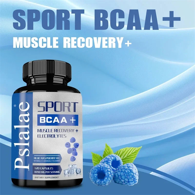 مكمل رياضي BCAA - كبسولات الأحماض الأمينية المتفرعة السلسلة - يعزز القوة ومستويات الطاقة ويزيد كتلة العضلات.