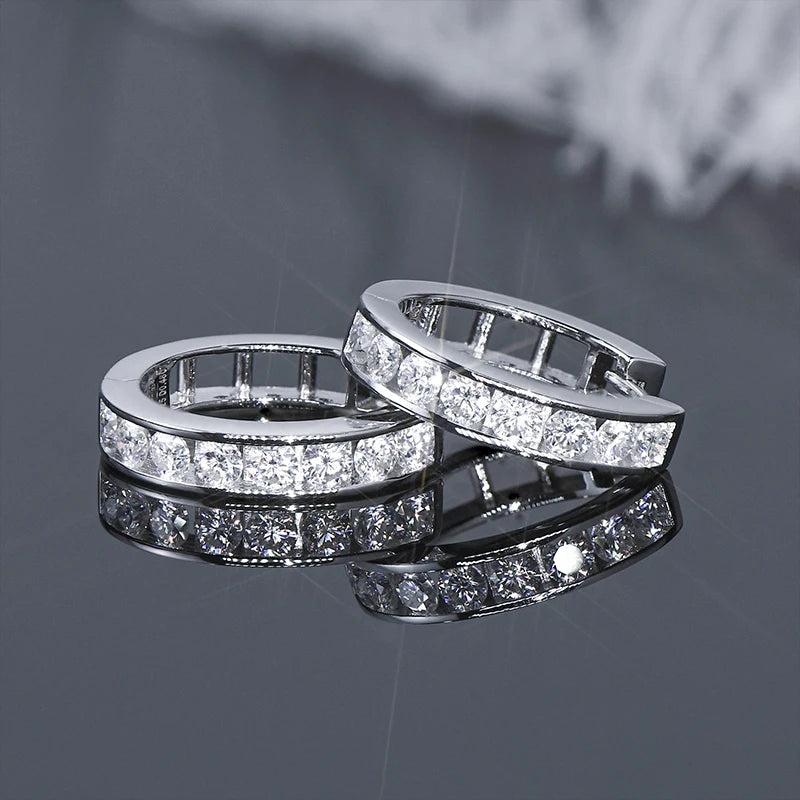 RAPRGOLD GRA Certified Moissanite Hoop Earrings for Women Men's Real S925 Sterling Silver Round Earring Jewelry Gifts orecchini