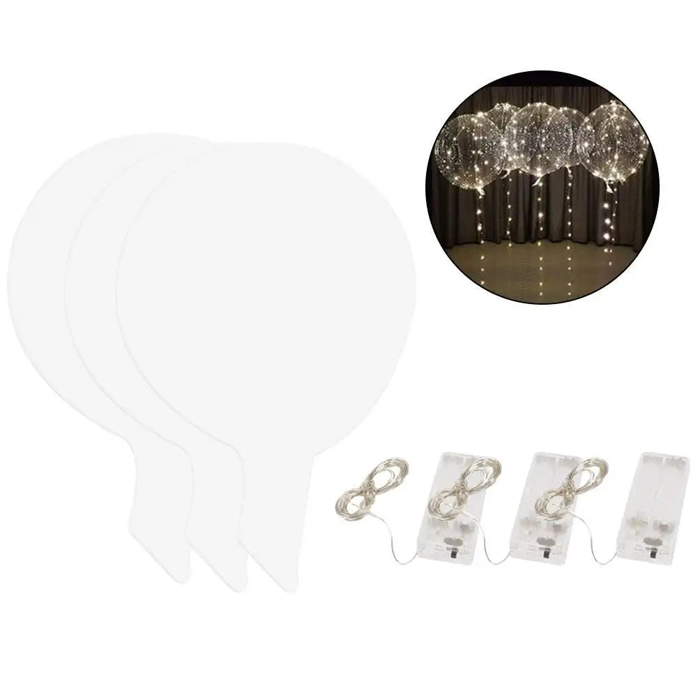 3set Transparent Led Balloons Light Up Balloons With Light Strap Bobo Balloons For Party Birthday Anniversary Wedding Decoration