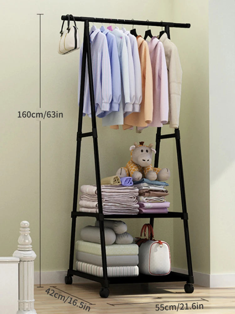 Hat Rack Triangle Hat Rack With Wheels Mobile Multi-Layer Storage Rack Hanging Clothes Rack Drying Rack Simple And Modern