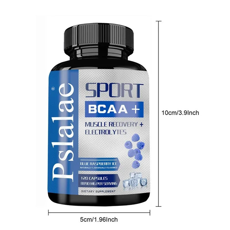 مكمل رياضي BCAA - كبسولات الأحماض الأمينية المتفرعة السلسلة - يعزز القوة ومستويات الطاقة ويزيد كتلة العضلات.