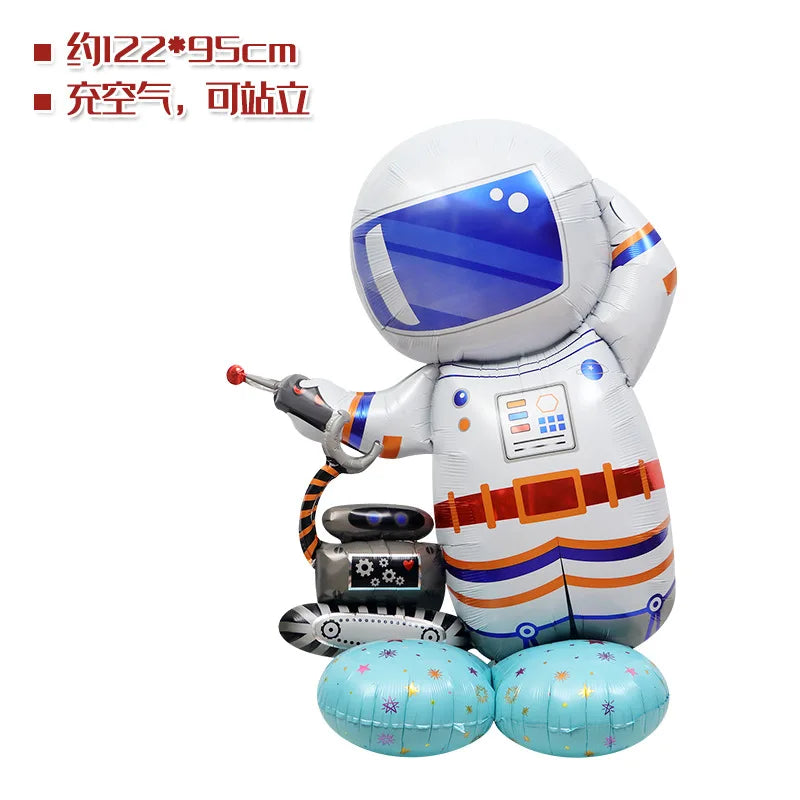 4D Spaceship Balloon 4D Standing Astronaut Ballon Large Space Shuttle Inflate Balloon for Rocket Birthday Decoration Baby Shower