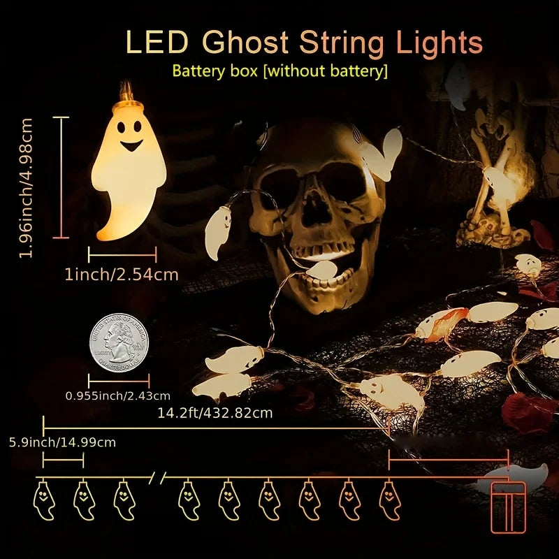 Halloween LED String Light Battery Powered Decor Lamp DIY Fairy Lamp Portable Spooky Lighting For Home Party Yard Haunted House