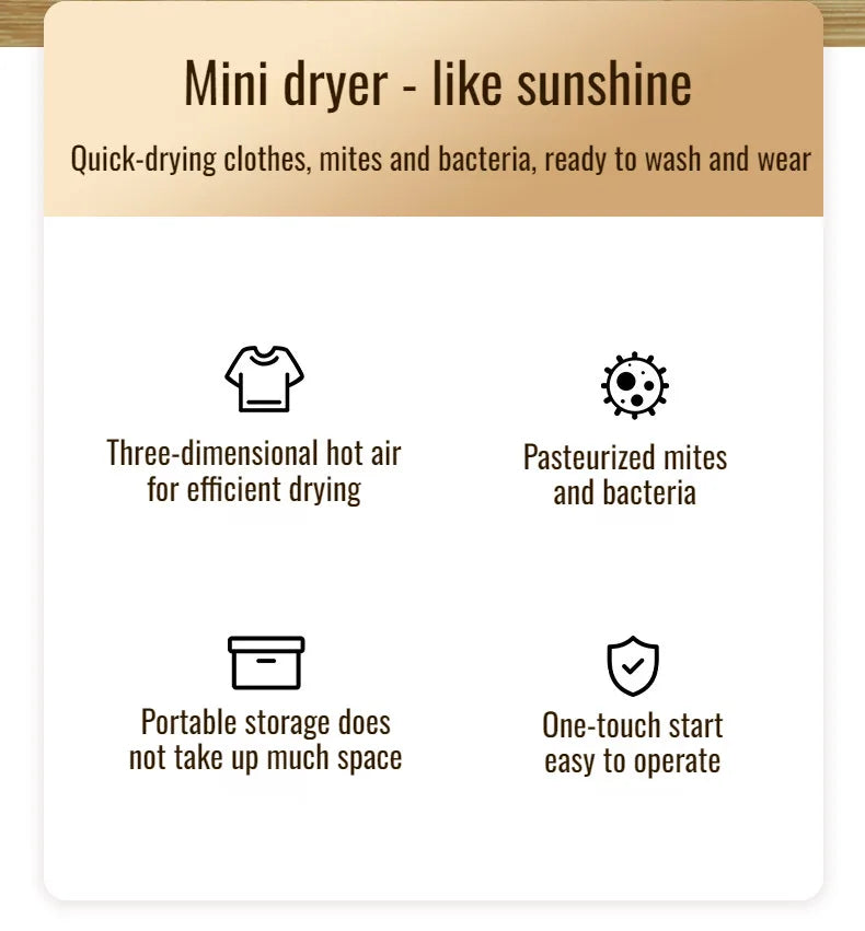 Portable Clothes Dryer for Light Clothes Underwear Baby Clothes Mini Clothes Dryer Electric Clothes Dryer Or Travel Dorms Hotel