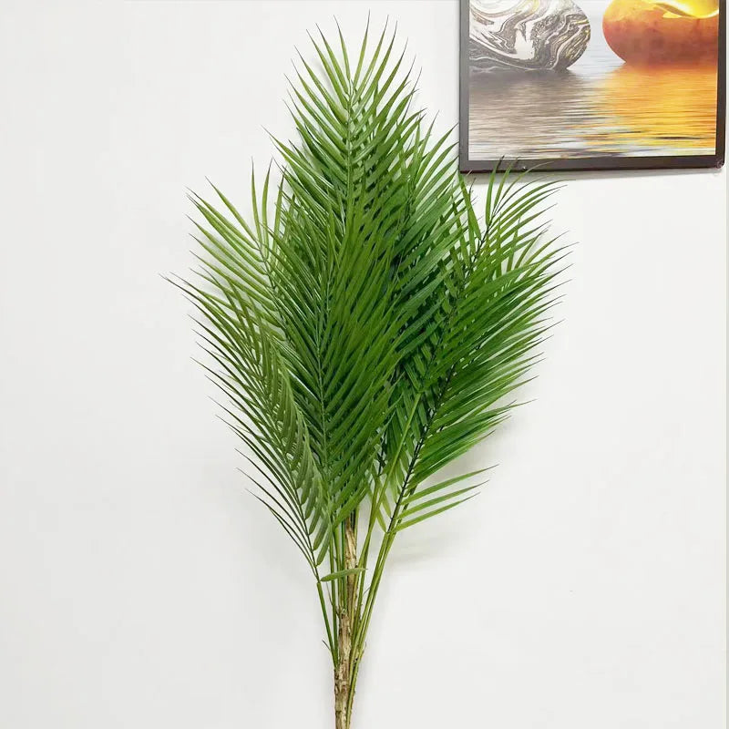 Artificial Palm Tree Plastic Plants Branch Fake Cycas Trees Green Faux Tropical Leaves For Home Garden Indoor Decor