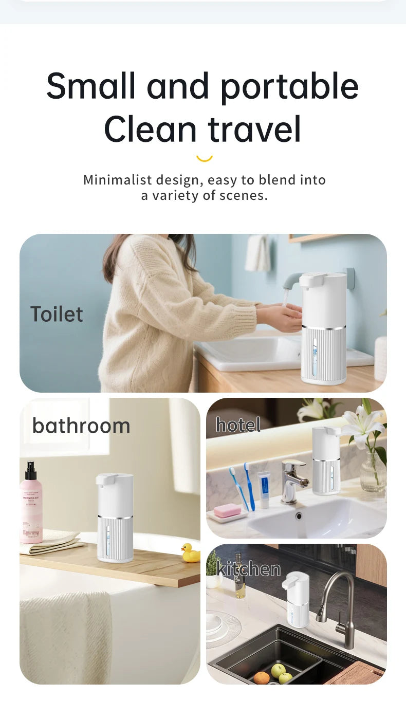 308ml Automatic Soap Dispenser Touchless Electric Dispenser USB Rechargeable with Infrared Sensor for Bathroom,Kitchen Soap