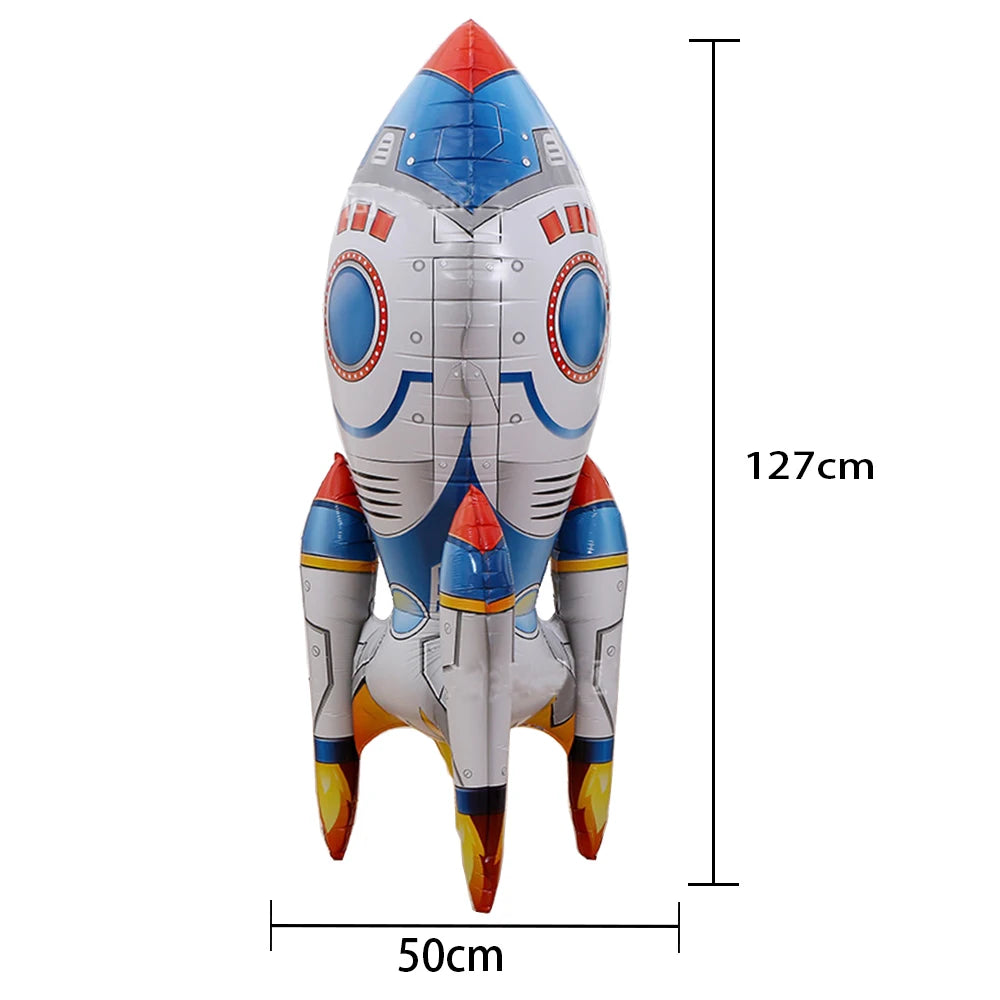 4D Spaceship Balloon 4D Standing Astronaut Ballon Large Space Shuttle Inflate Balloon for Rocket Birthday Decoration Baby Shower