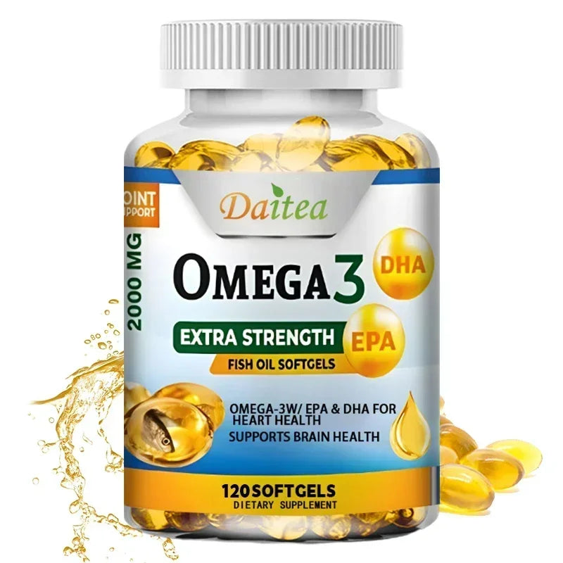 Strength Omega-3 Fish Oil - Rich in DHA & EPA - Support Brain & Nervous System Health, Cardiovascular & Skin Health, Non-GMO