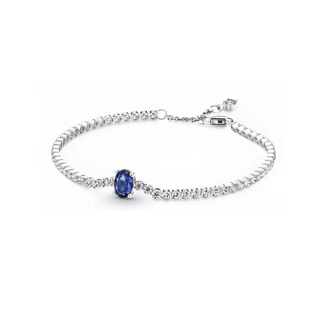 European 925 silver red heart stone bracelet suitable for Valentine's Day girlfriend gift jewelry