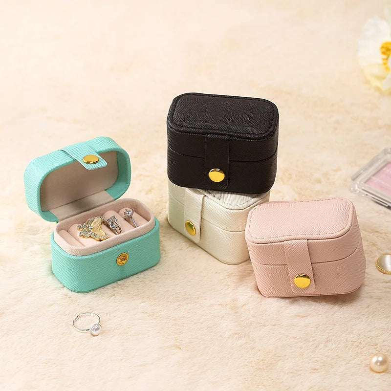 Portable Jewelry Box Jewelry Organizer Display Travel Jewelry Case Boxes Waterproof Leather Storage Zipper Jewelers Joyero
