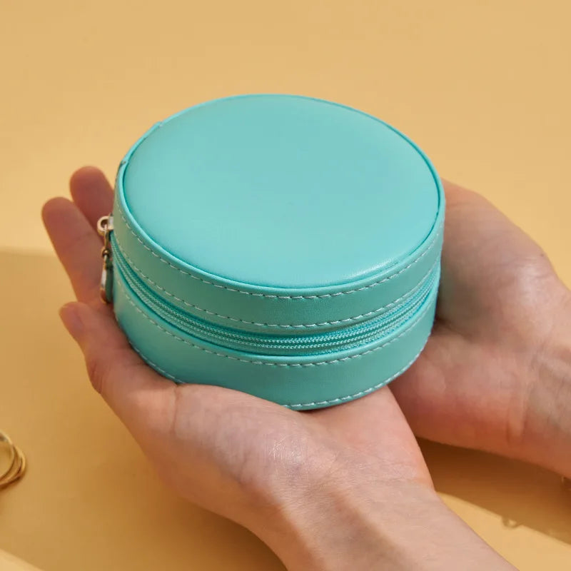 Portable Jewelry Box Jewelry Organizer Display Travel Jewelry Case Boxes Waterproof Leather Storage Zipper Jewelers Joyero