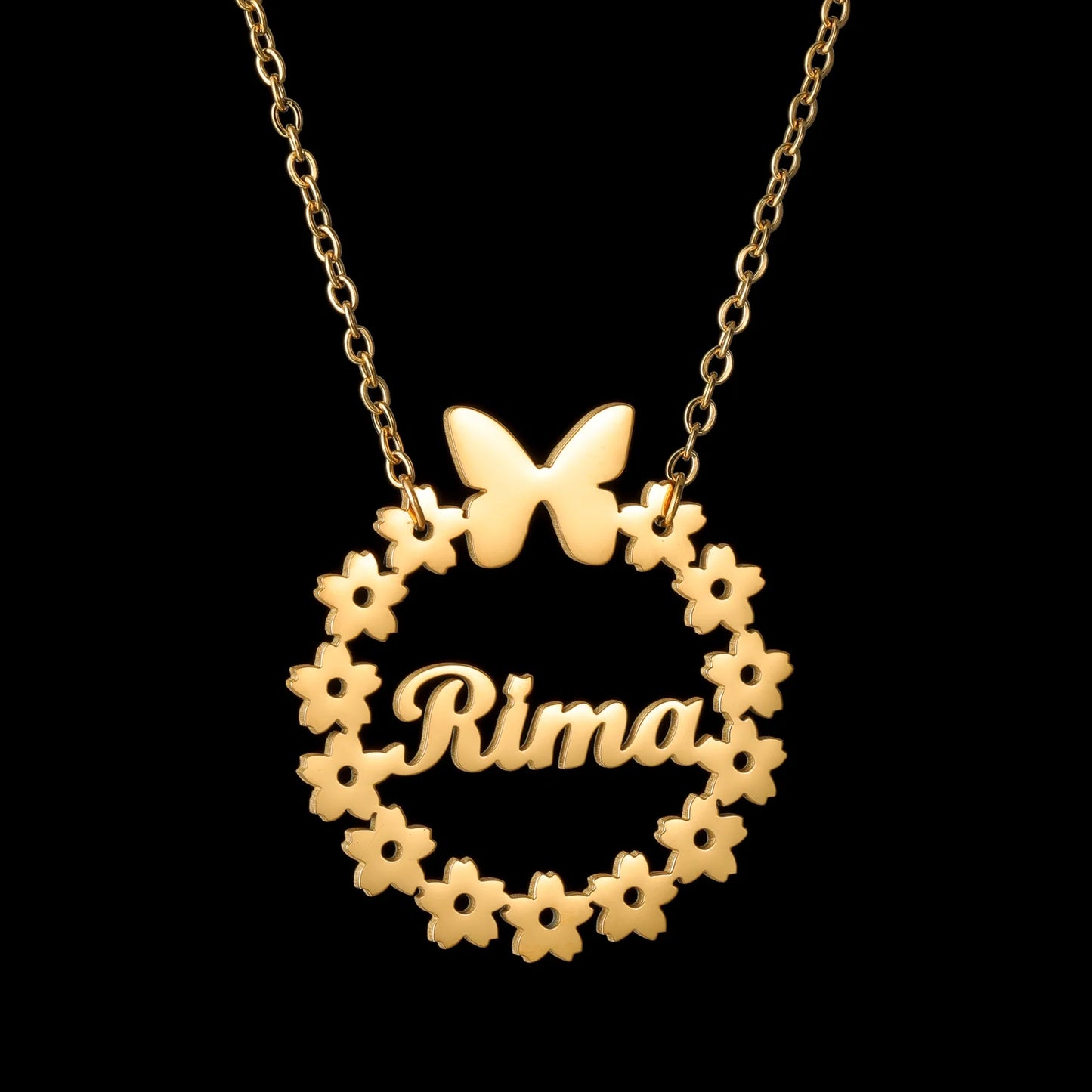 Acheerup Personalized Name Infinity Necklace for Women Baby Kids Stainless Steel Custom Heart Crown Chain Choker Birthday Gifts