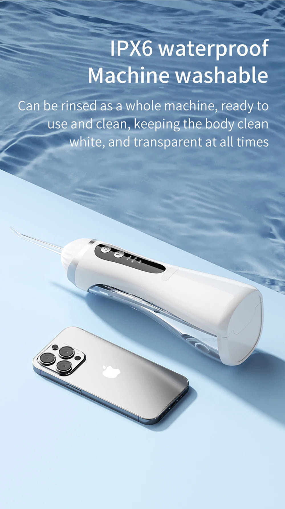 Dental Oral Irrigator Water Flosser for Teeth Portable Dental Water Jet Rechargeable High Pressure Electric Dental Irrigator