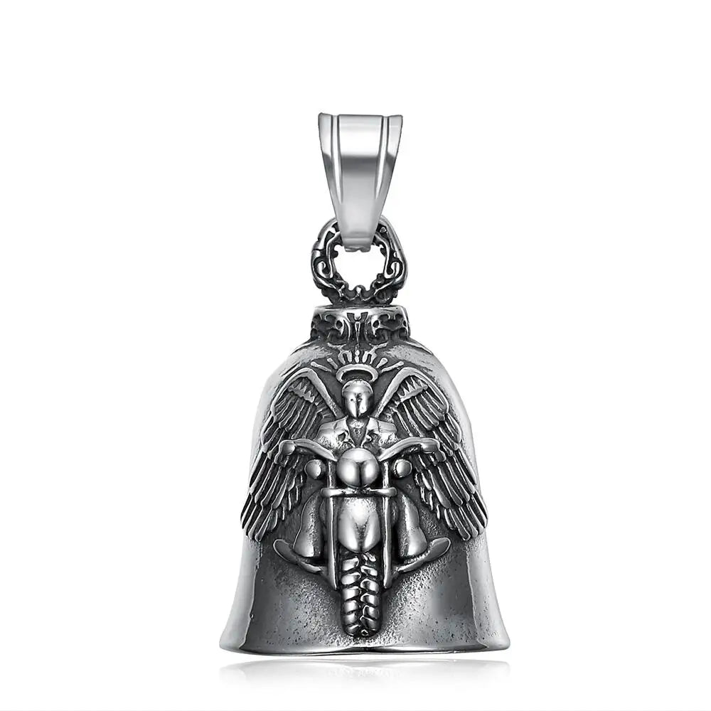 Norse Viking Warrior Spartacus Helmet Bell Pendant Stainless Steel Eagle Cross Jesus Rose Lady Rider Saint Mary USA Flag Jewelry