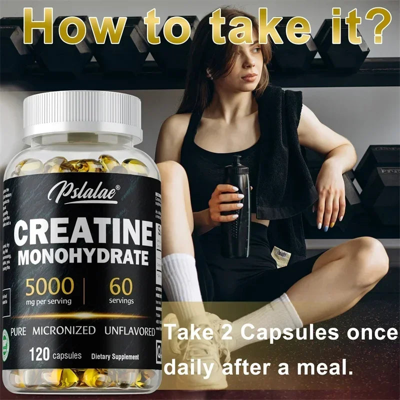 Creatine Monohydrate - Supports Muscle Health, Promote Workout Recovery, Build Muscle, Relieves Fatigue, Improves Performance
