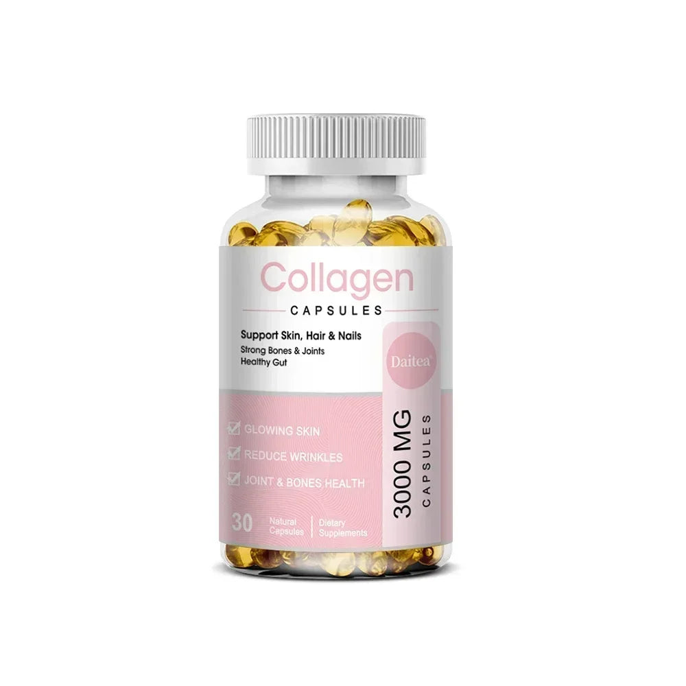 Powerful Hydrolyzed Collagen Capsules with Hyaluronic Acid Antioxidant Skin Hair Nails Health Promate Immune System