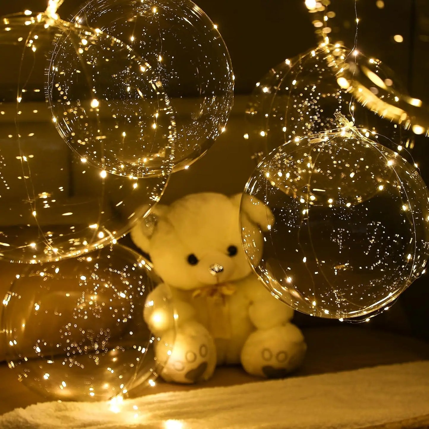 LED Colorful 10 Sets Of Colorful LED Light-Waving Bubble Balloons Helium Balloons For New Year, Birthday, Wedding, And Party Dec