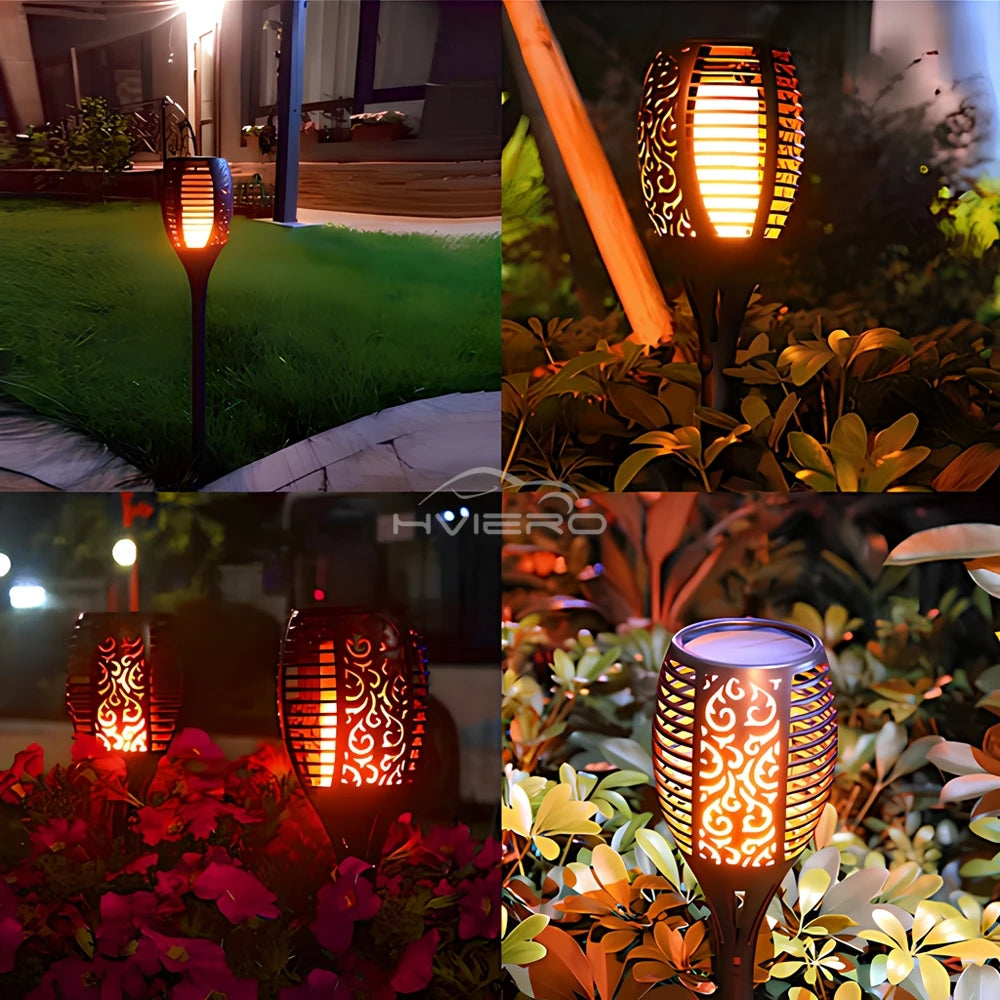 12LED Solar Flame Light Outdoor Waterproof 12LEDs Torches Landscape Lamp For Outdoor Courtyard Garden Yard Halloween Decorations