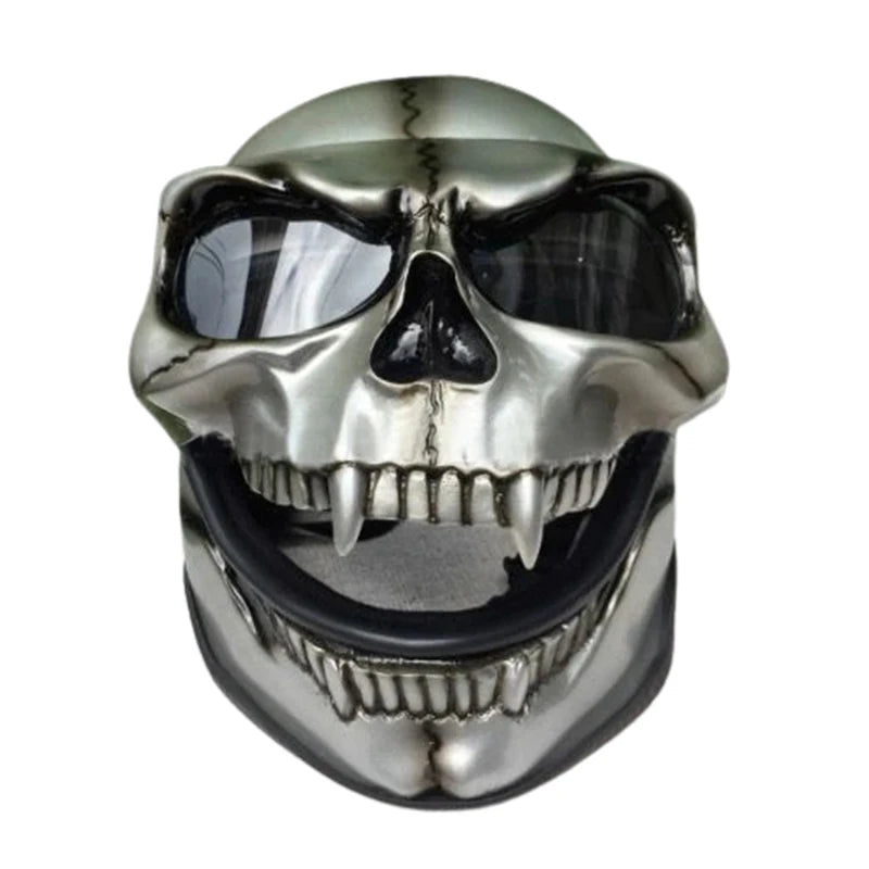 Halloween Motorcycle Skull Helmet Latex PVC Necromancer Skull Mask  Motorcycle Skull Half Helmet n Women