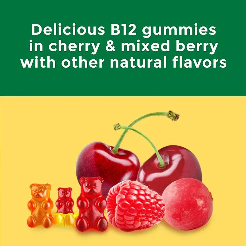 Vitamin B12 Gummies 1,000 Mcg - Supports Brain Cell Function and Reduces Fatigue
