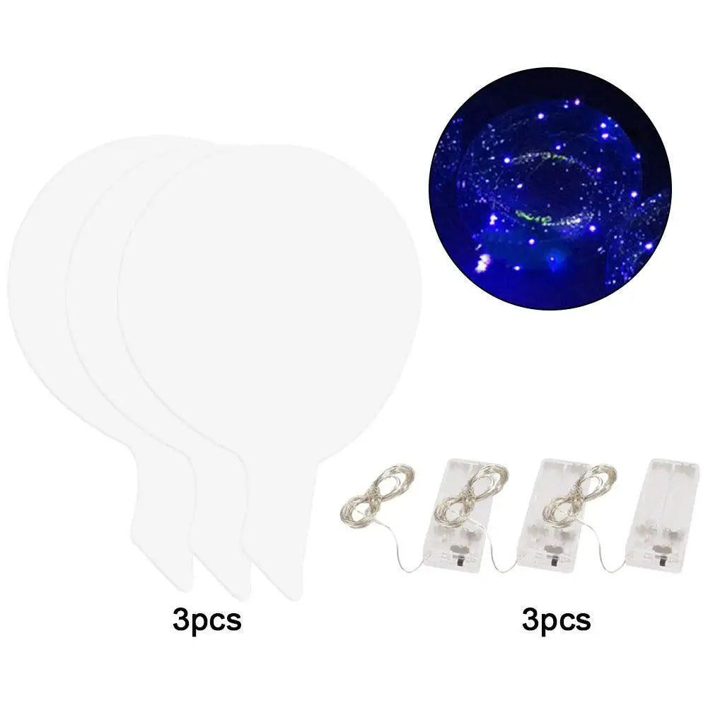 3set Transparent Led Balloons Light Up Balloons With Light Strap Bobo Balloons For Party Birthday Anniversary Wedding Decoration