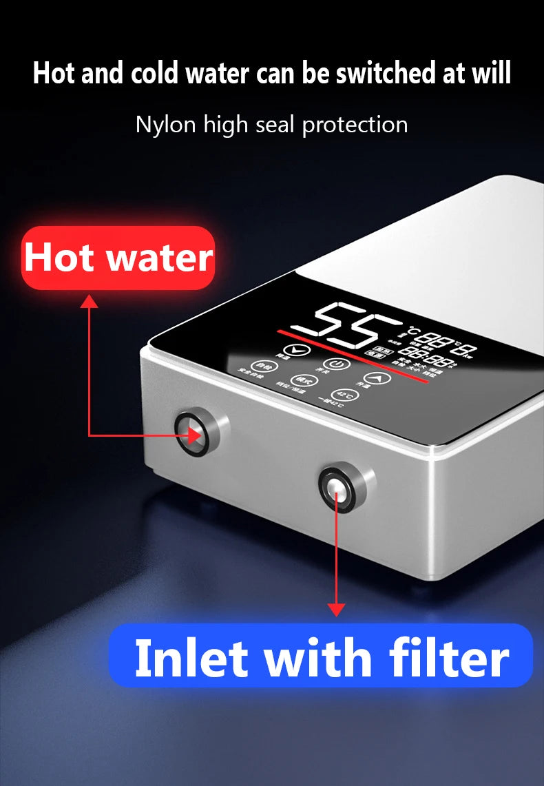 DMWD Electric Thermostatic water heater 7000W Remote Control Instant heating waterproof tankless water heater for shower bath