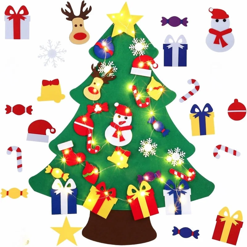 DIY Felt Christmas Tree Kids Max Fun DIY Christmas Felt Tree with Decoration Tree Ornaments for Kid Wall Bedroom Indoor House