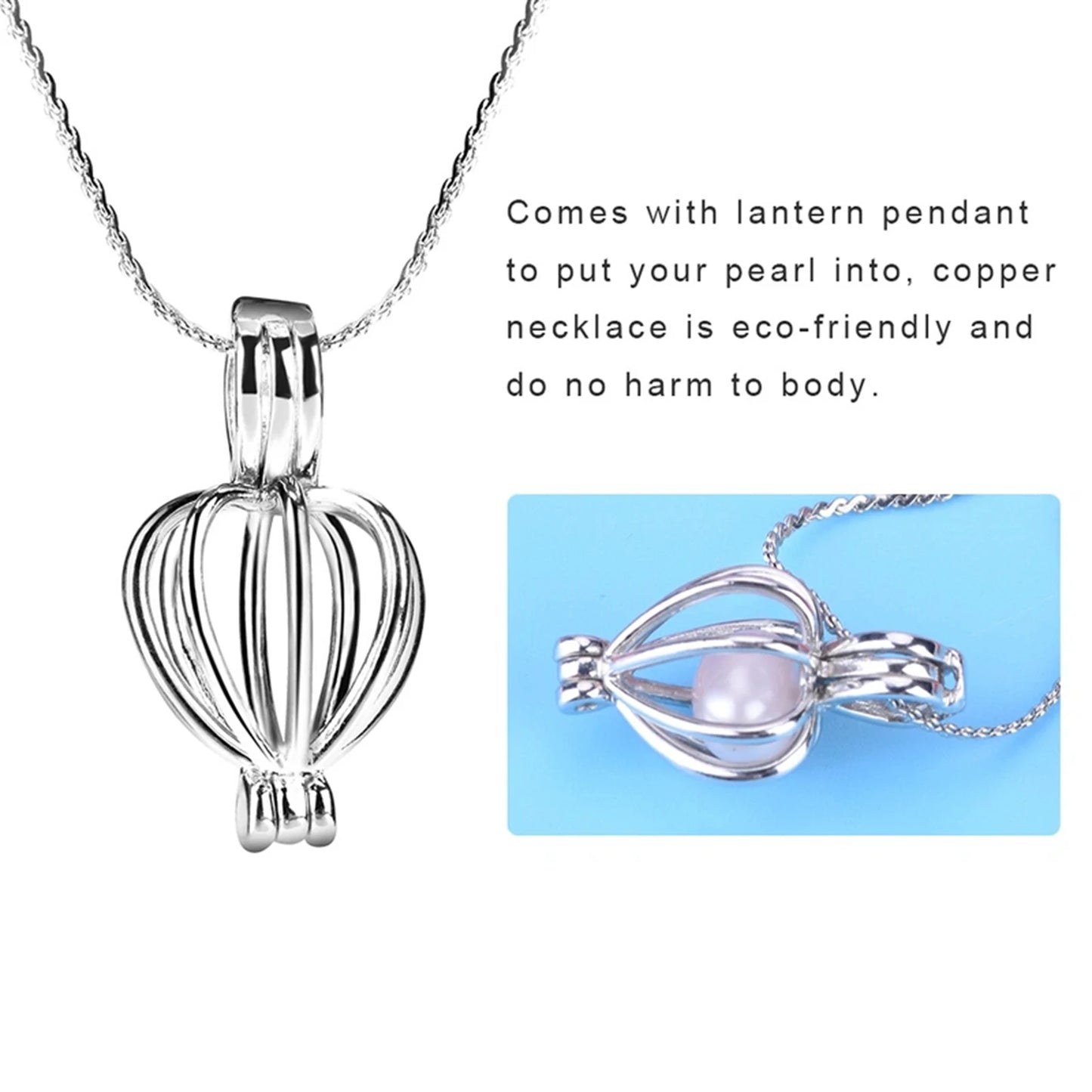 Wish Pearl Necklace Kit Chain Charm Necklace Charm Pendant Cultured Set For Holiday Gift Charms Diy Charms For Jewelry Making