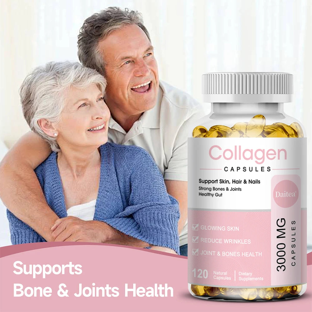 Powerful Hydrolyzed Collagen Capsules with Hyaluronic Acid Antioxidant Skin Hair Nails Health Promate Immune System