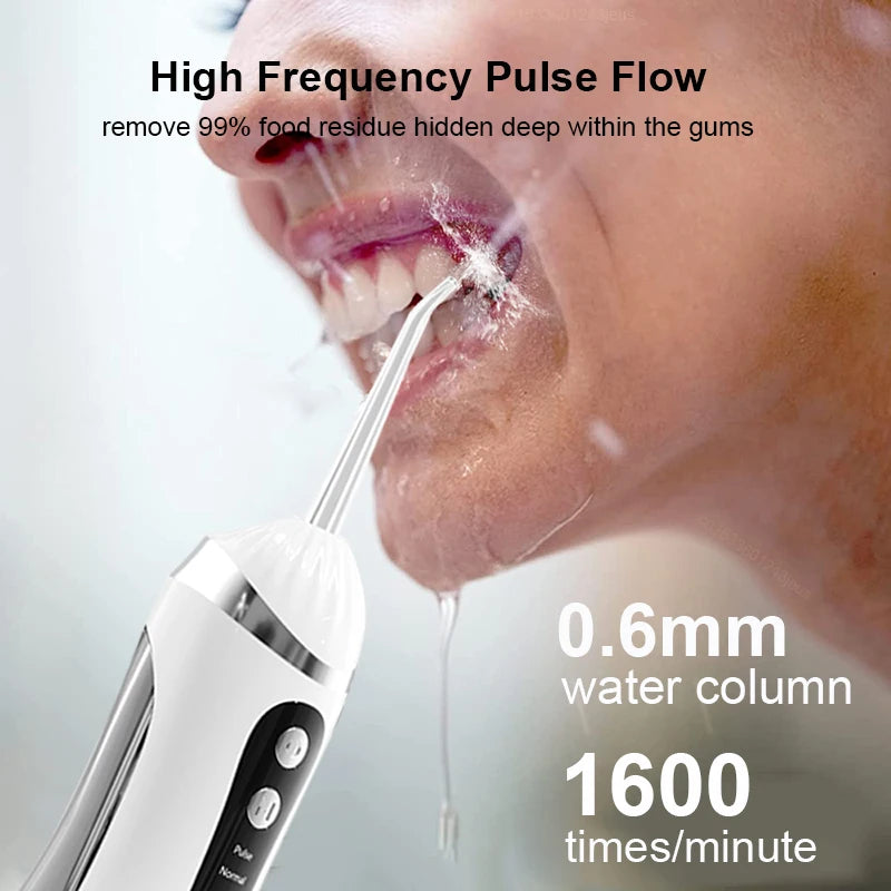 Dental Oral Irrigator Water Flosser for Teeth Portable Dental Water Jet Rechargeable High Pressure Electric Dental Irrigator