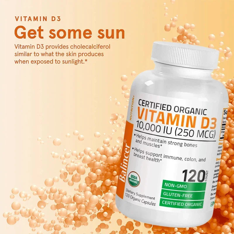 Vitamin D3 10,000iu (250 Mcg) Supplement, Immune Support, Healthy Muscle Function and Bone Health - Non-GMO, 30/60/120 Capsules