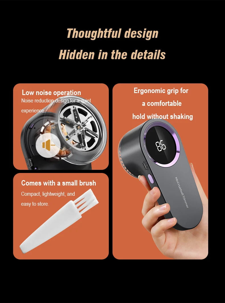 Electric Lint Remover for Clothes LCD Display Portable Hair Balls Fuzz Removers Household Fabric Shaver USB Rechargeable