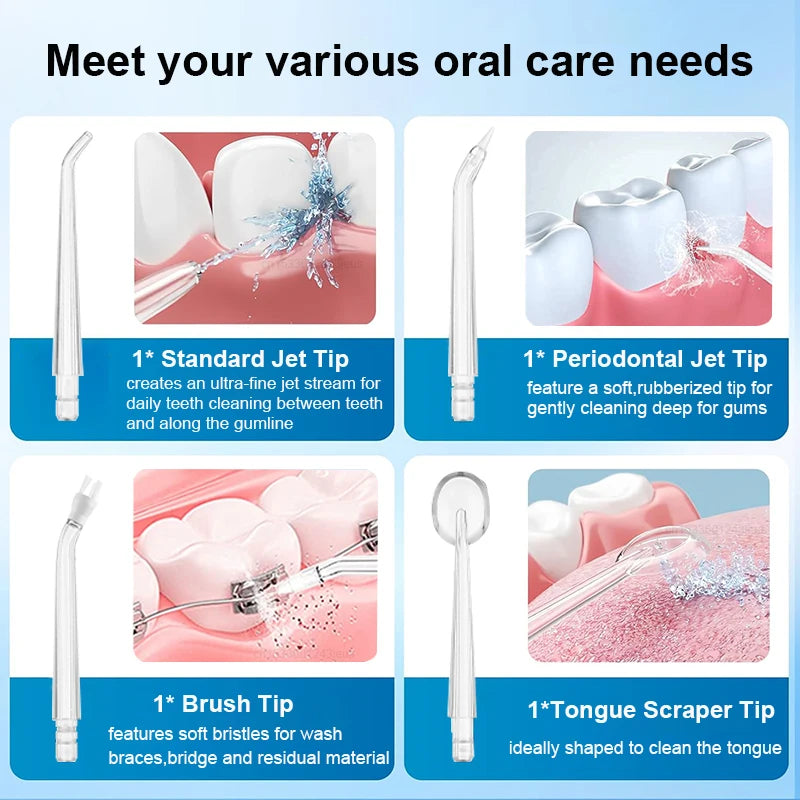 Dental Oral Irrigator Water Flosser for Teeth Portable Dental Water Jet Rechargeable High Pressure Electric Dental Irrigator