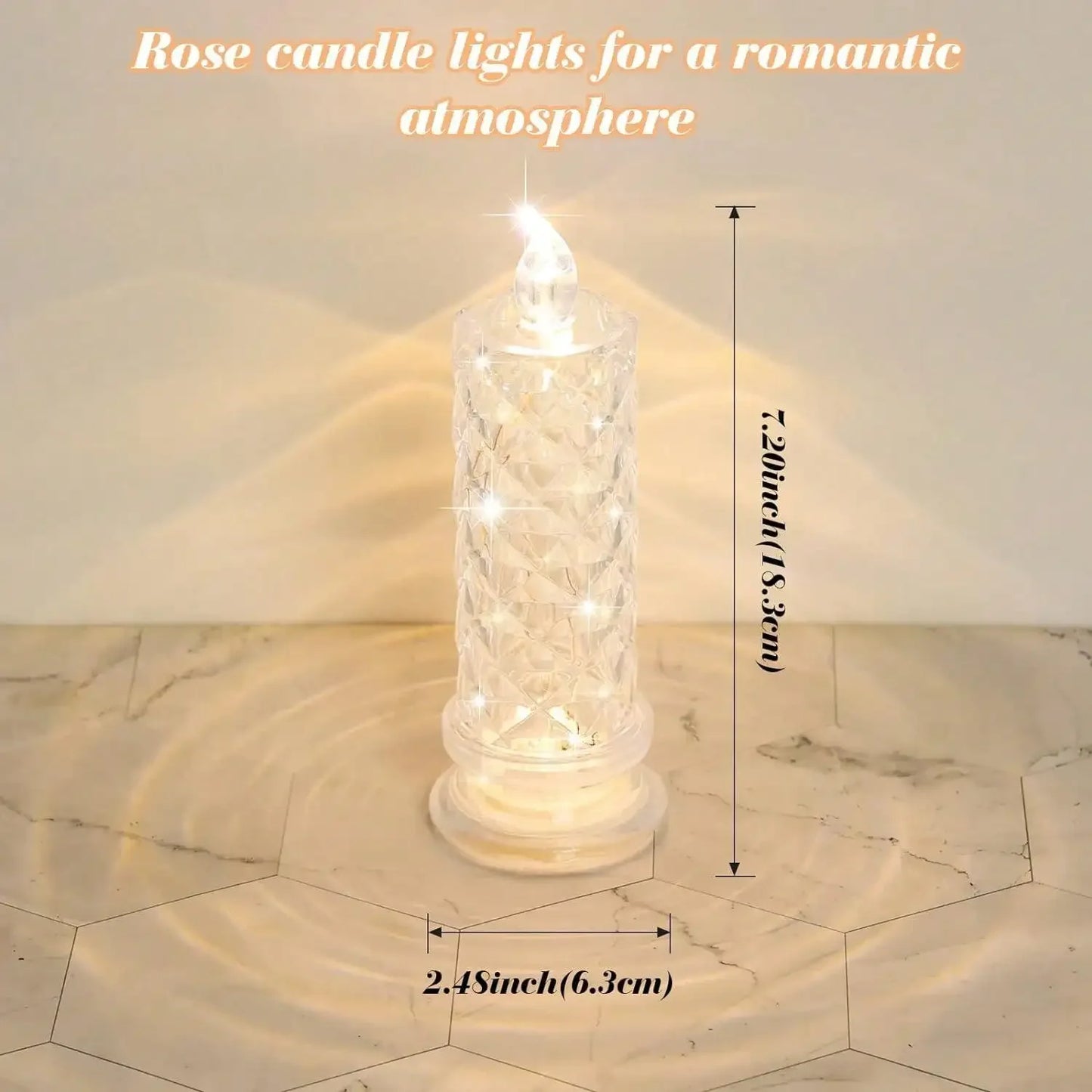 1pcs LED Flameless Candle Battery Operated Valentine's Day Proposal Anniversary Halloween Wedding Decoration