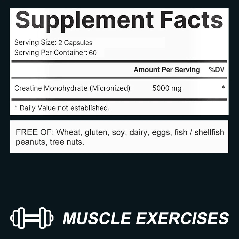 Creatine Monohydrate Energy Performance Whey Proteins for Muscle Mass Workout Recovery Friendly Adult Nutritional Supplement