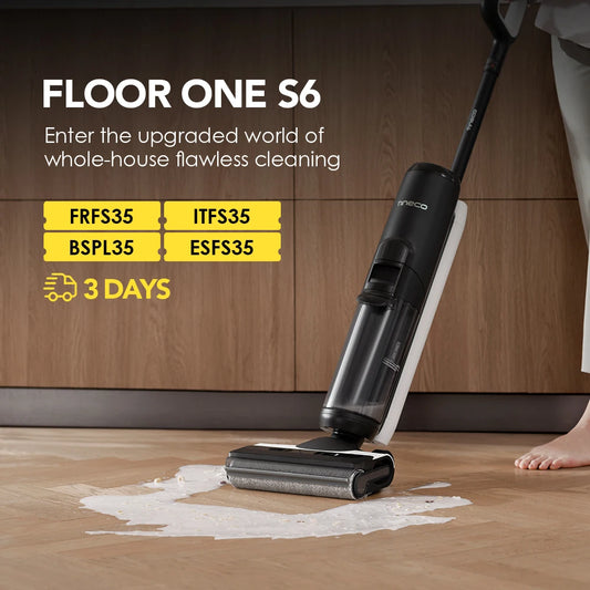 Tineco Floor One S6 Cordless Wet Dry Vacuum Cleaner Floor Washer Mop All-in-One for Hard Floors LED Dual-Sided Edge Cleaning