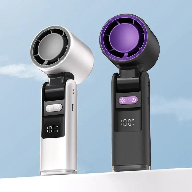 Mini Ice Cold Fan Outdoor Foldable Handheld Fan Mini Cooling Rechargeable 3600mAh 199-level Free Control High Speed Turbo Fan