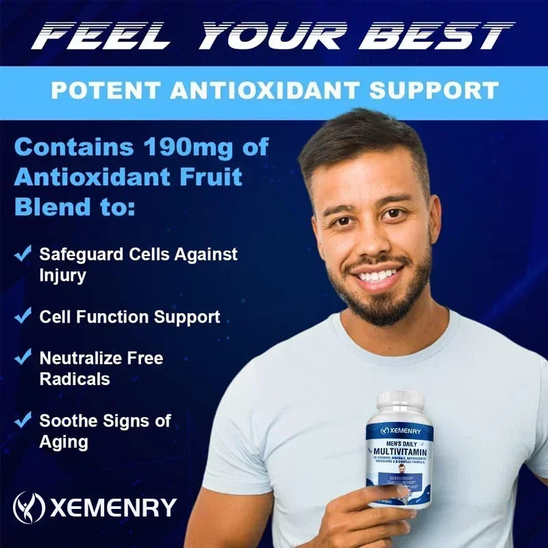 Men's Daily Multivitamin -Supports Immunity, Boosts Energy and Stamina, Performance, and Muscle Mass