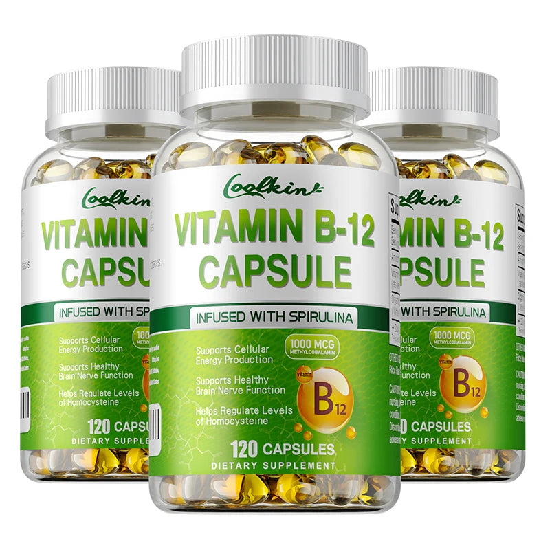 Vitamin B12 Capsules - Methylcobalamin Supplement for Mind, Energy, Brain, Mood, Heart Support